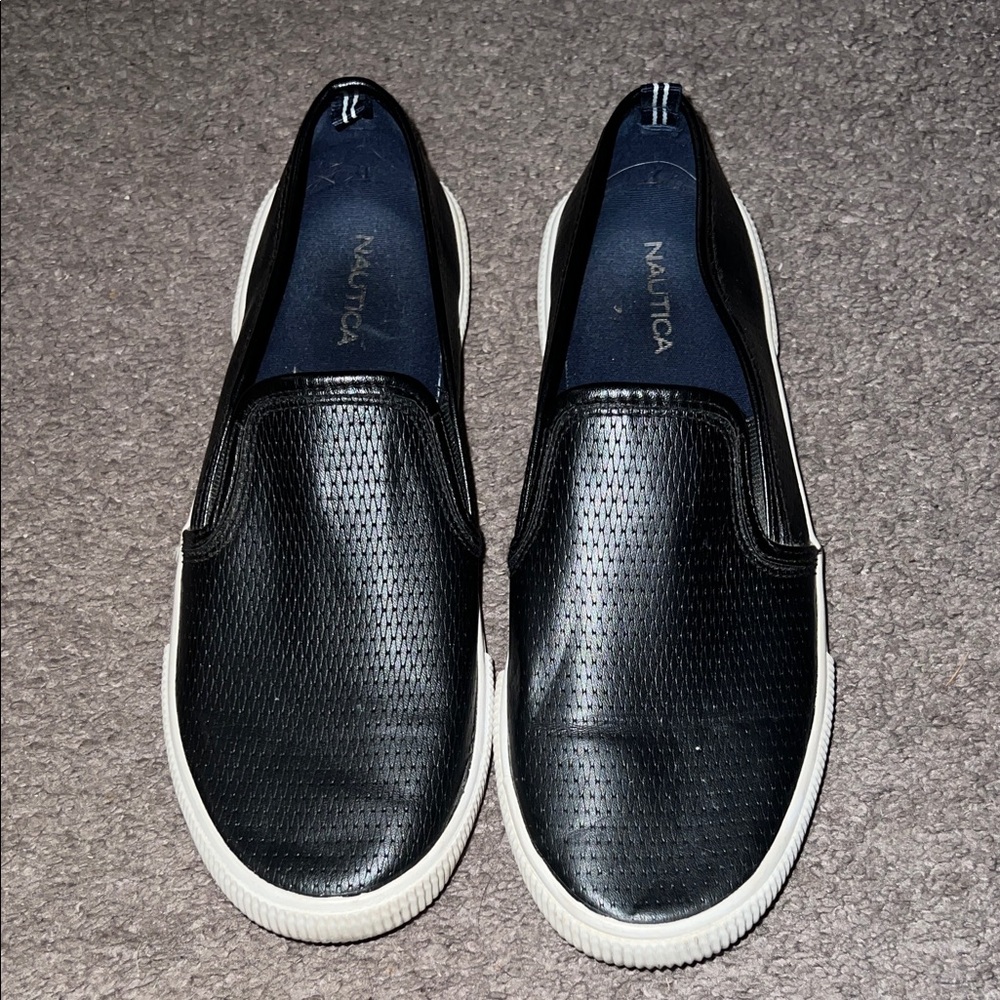 Nautica Black Slip-On Loafers